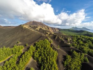 Aerial view of Mount Pagan and the surrounding areas that have been designated as ‘impact areas’ by the military.