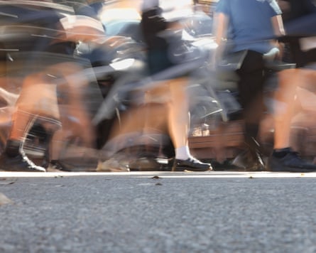 School students walking