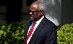 Clarence Thomas in the Rose Garden of the White House in April 2017. 