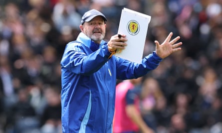 Steve Clarke during training at Hampden
