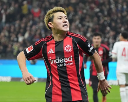 Frankfurt’s Ritsu Doan celebrates