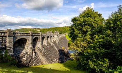 The Vyrnwy dam in Wales that created the reservoir that flooded the village in 1889. 