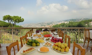 Dom Joly’s foodie tour of Lebanon | Travel 1 Tables laid out at Mounir restaurant, overlooking Beirut.