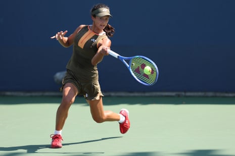 Lea Nilsson fires off a forehand in her victory over Mika Stojsavljevic.