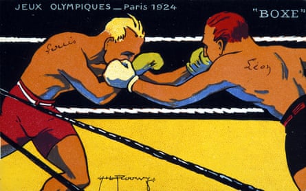 Colourful illustration of two boxers in the ring