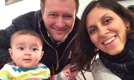 An undated family photograph of Nazanin Zaghari-Ratcliffe with her husband, Richard Ratcliffe, and their daughter, Gabriella.