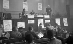 Pan-African Congress<br>John McNair, General Secretary of the ILP (Independent Labour Party) addresses the Fifth Pan-African Congress, held at Chorlton-upon-Medlock Town Hall in Manchester, 15th - 21st October 1945. Also on the stage is Amy Ashwood Garvey, the first wife of Marcus Garvey. Original Publication: Picture Post - 3024 - Africa Speaks In Manchester - pub. 10th November 1945 (Photo by John Deakin/Picture Post/Hulton Archive/Getty Images)