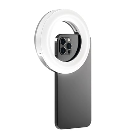 Ringlight attached to a smartphone