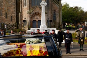 Guards salute in Ballater