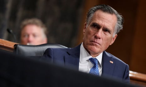 Sen. Mitt Romney (R-UT) listens during a U.S. Senate Homeland Security and Governmental Affairs Committee hearing on “Security threats to the United States”, on Capitol Hill November 17, 2022.