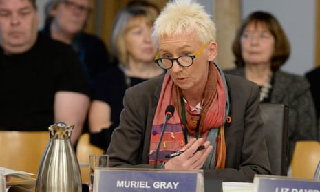 Muriel Gray being questioned at Holyrood