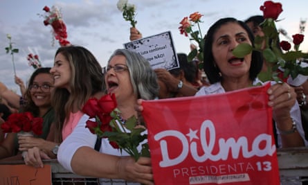 ‘Flowers for democracy’ demonstration against the impeachment of Dilma Rousseff
