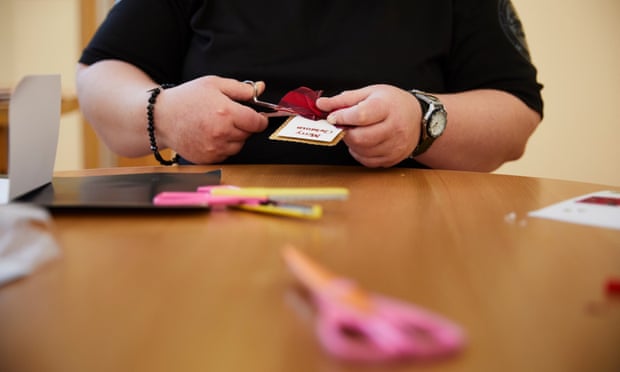 A service user during a crafts session