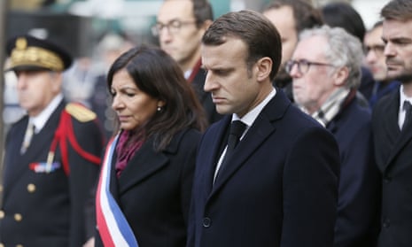 Anne Hidalgo and Emmanuel Macron in Paris