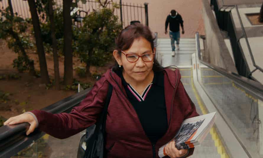 Marlene handing out leaflets in L'Hospitalet