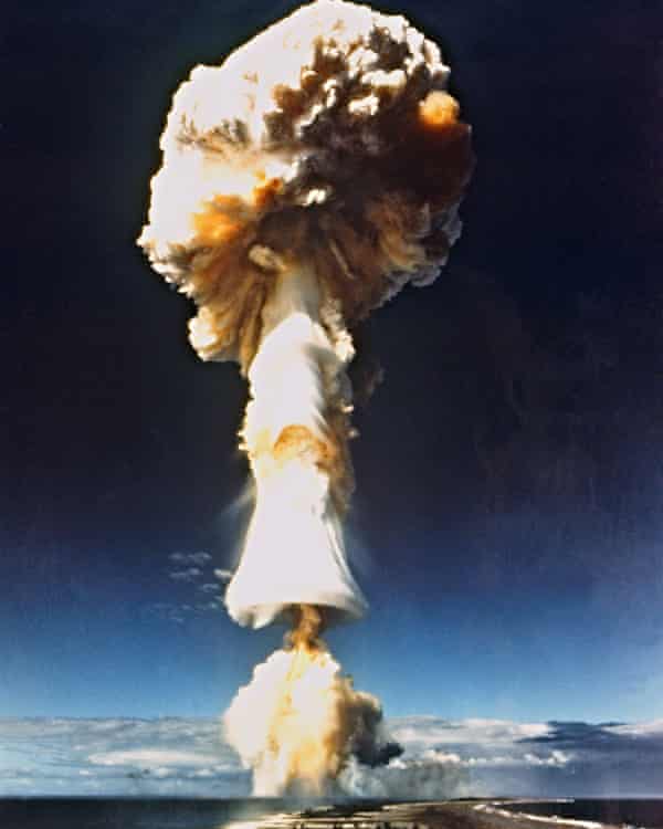 A French nuclear test at Mururoa, French Polynesia in 1970.