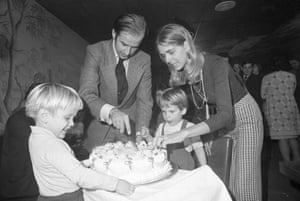 Senator-elect Joseph Biden and wife Nelia cut his 30th birthday cake at a party in Wilmington, Delaware, in 1972.