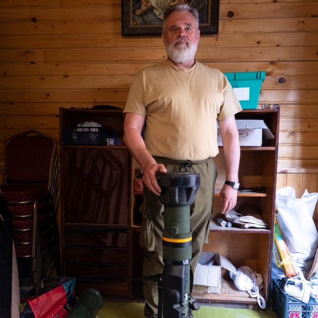 Valery Galan, with an anti-tank missile for his new museum.