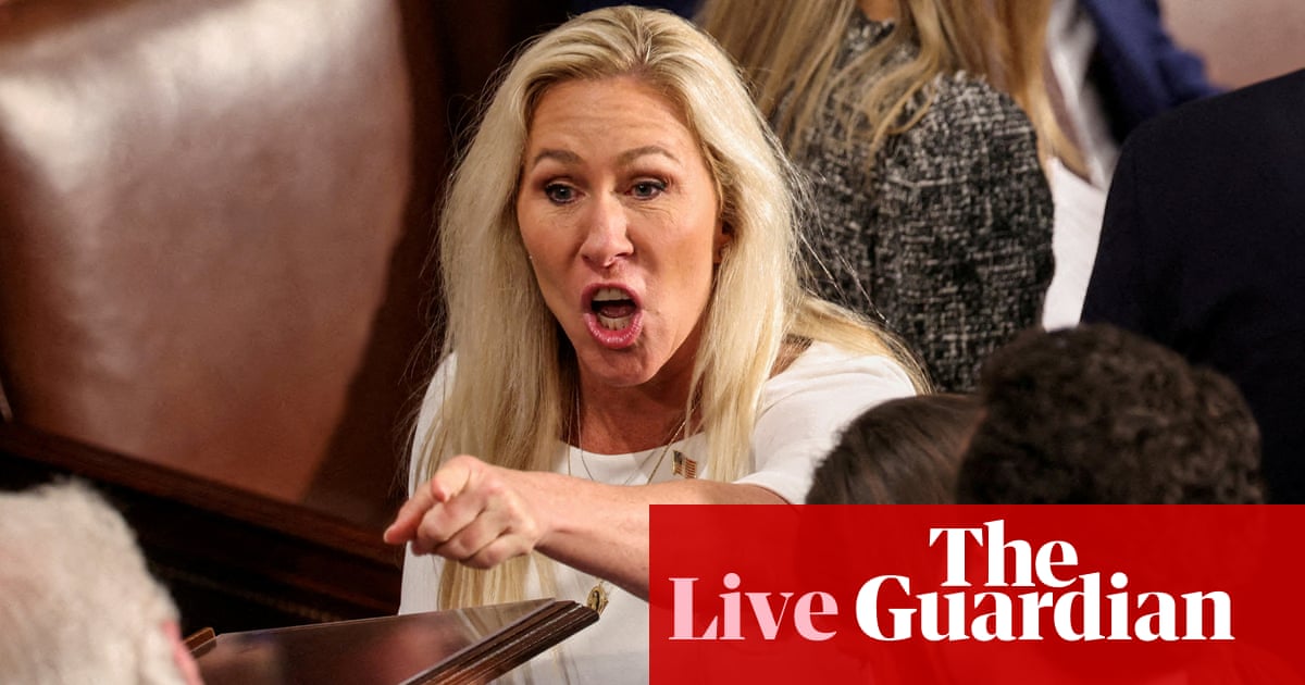 Departing Marjorie Taylor Greene ‘the canary in the coal mine’ for Republicans, says former House speaker – US politics live