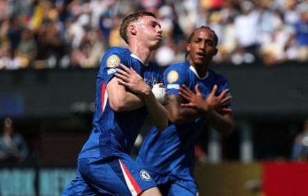 Cole Palmer celebrates scoring against PSG in the Club World Cup final
