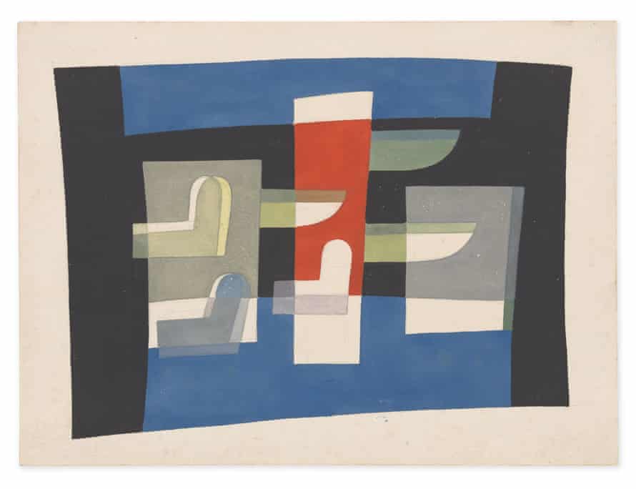 Beach, 1927, by Sophie Taeuber-Arp.