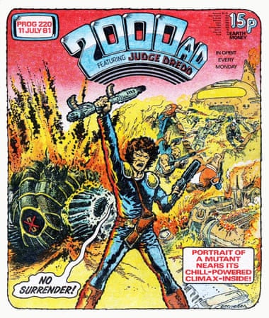 A 1981 edition of 2000AD featuring a Judge Dredd storyline by Alan Grant, illustrated by Carlos Ezquerra.