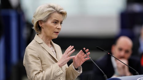 EU could use frozen Russian assets for Ukraine’s military, says von der Leyen – video