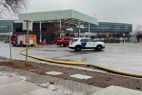 Incident at the Rainbow Bridge border crossing in Niagara FallsEmergency vehicles are seen after an incident at the Rainbow Bridge U.S. border crossing with Canada, in Niagara Falls, New York, U.S. November 22, 2023 in a still image from video. REUTERS/Reuters TV