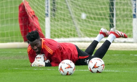 André Onana pictured in training on Wednesday