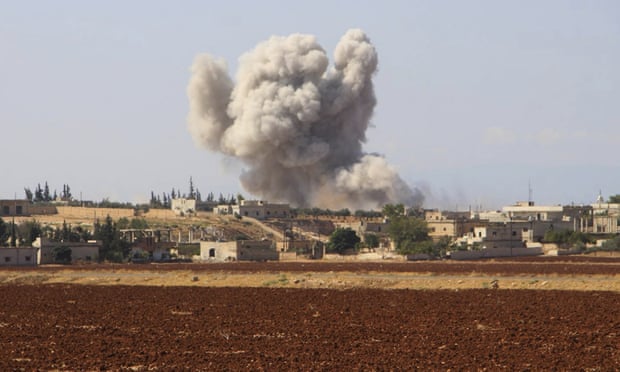 ‘It will be hard to accept that Russian intervention has been broadly positive by bringing the war to an end’. An airstrike near Idlib, Syria.