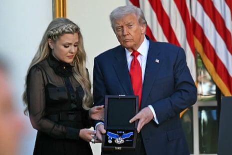 Trump posthumously awards Charlie Kirk the Presidential Medal of Freedom | Donald Trump | The Guardian