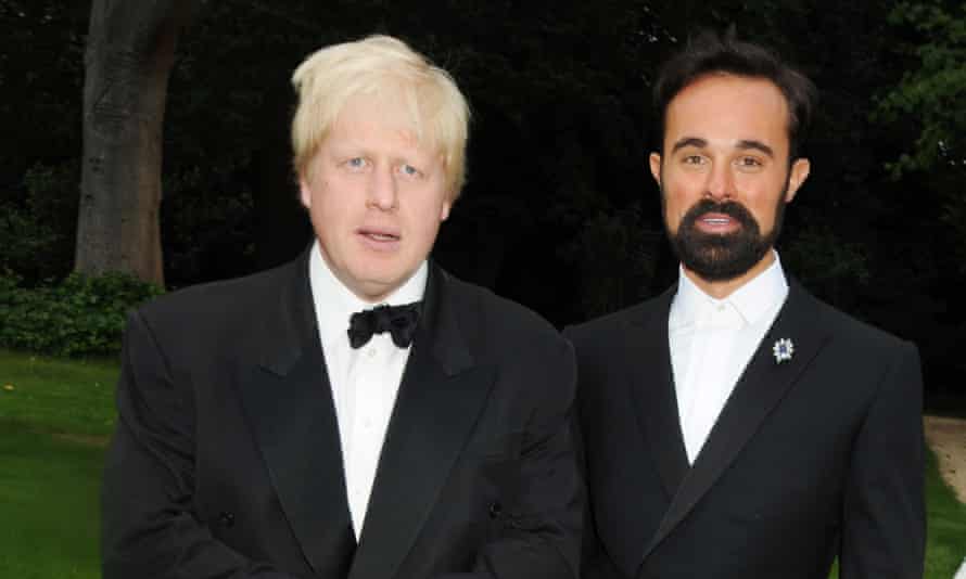 Johnson and Evgeny Lebedev at a charity event in 2009.