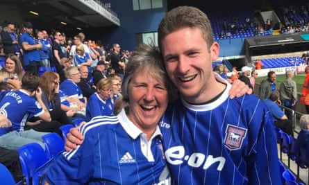 Alex Murphy with his mother in Ipswich