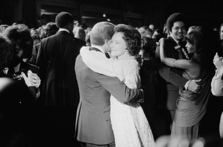 Jimmy and Rosalynn Carter dance at the inaugural ball in Washington in January 1977.