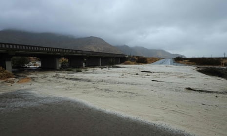A washed out road near Palm Springs.