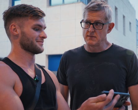 Ed Matthews, left, and Louis Theroux in a still image from Inside the Manosphere.