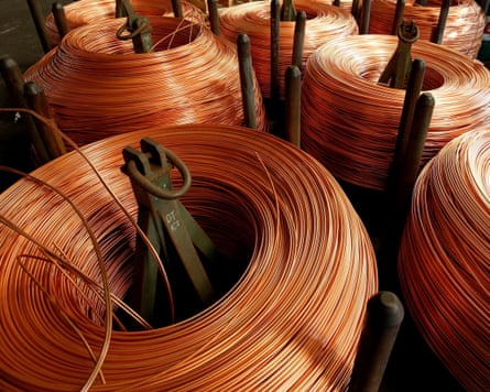 Copper rods are seen at Truong Phu cable factory in northern Hai Duong province