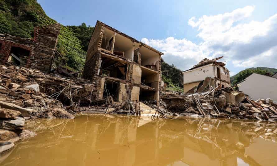 The aftermath of flooding on the Ahr River, in the district of Ahrweiler, Germany, after extreme weather this month.