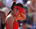 Emma Raducanu looks downcast