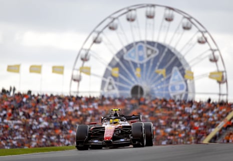 Lewis Hamilton at the Zandvoort Circuit.