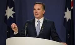 Chris Bowen at a press conference