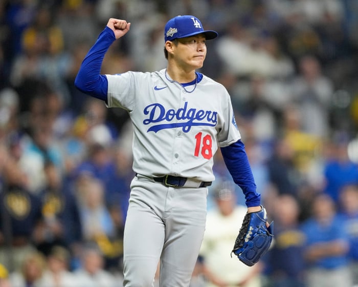 Yamamoto spins three-hitter as Dodgers take 2-0 lead over Brewers in NLCS