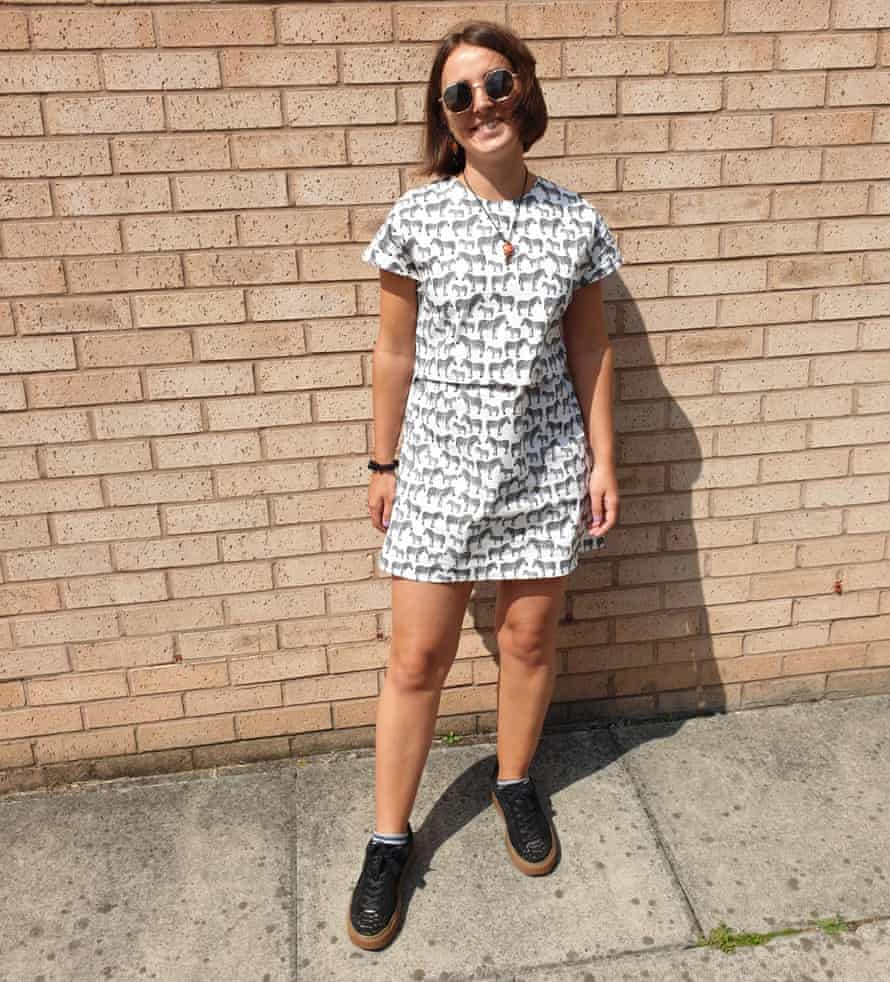 Izzy adapts retro styles using modern fabrics.