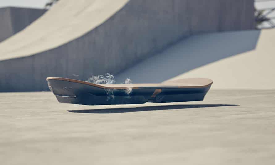 Lexus Slide hoverboard being tested at a purpose-built skatepark in Barcelona, Spain.