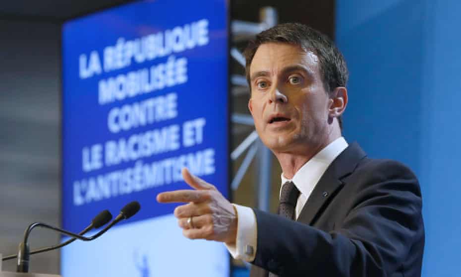 The French prime minister, Manuel Valls, launches the government’s anti-racism plan in the south-east Paris suburb of Créteil.