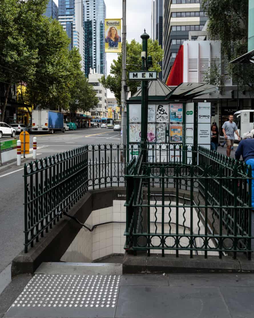 The ‘narrow stairs’ introduction to the underground men’s toilets adjacent Melbourne’s General Post Office.