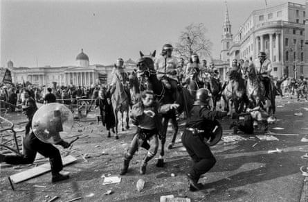 Poll tax protest, Trafalgar Square, London, 31 March 1990