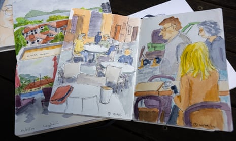 A couple of sketches of Melbourne cafes