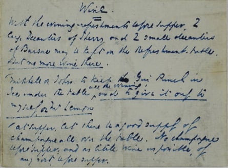Dickens’s note to his butler