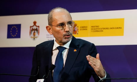 Jordanian deputy prime minister and foreign minister Ayman Al-Safadi at the press conference in Barcelona.